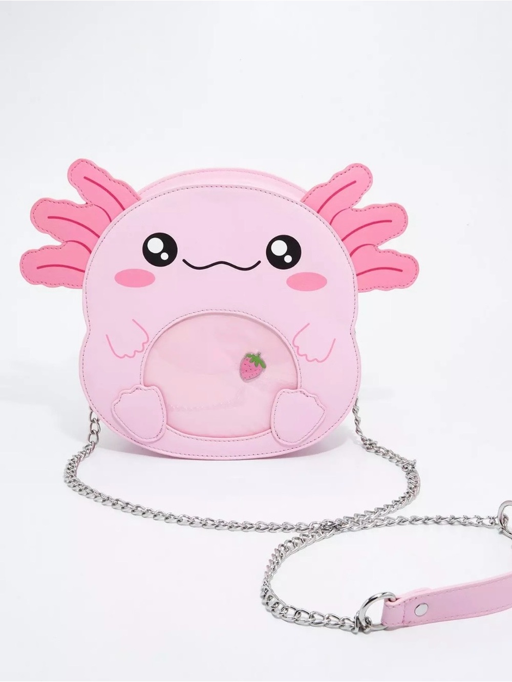 Hot Topic NWT Pink Axolotl Pin Collector Crossbody Bag